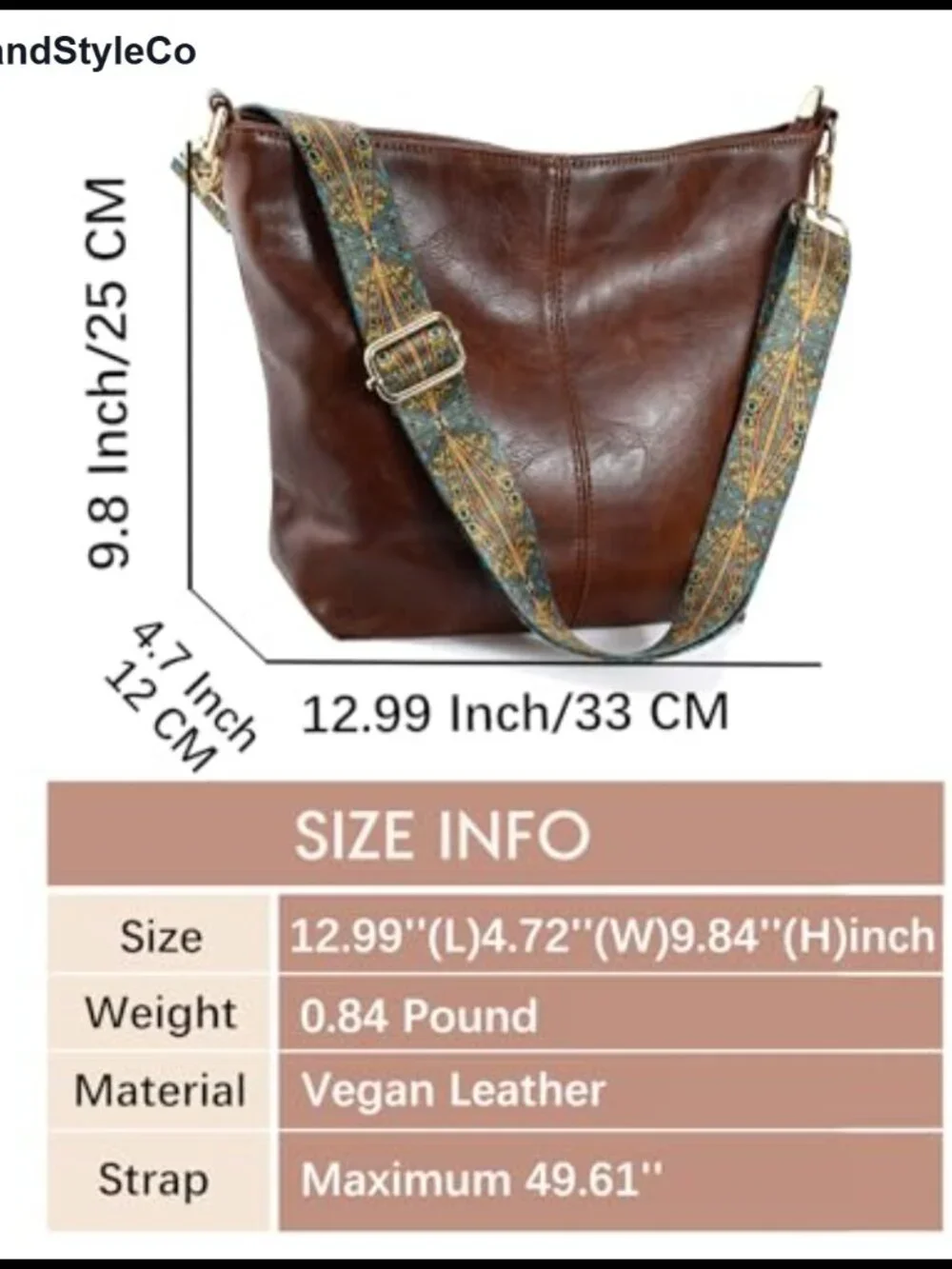 Vegan Leather Hobo Crossbody Bag with Zipper Shoulder Purse
